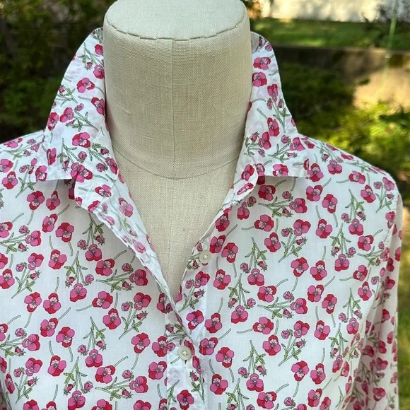 J. Crew Pink Floral Button-Down Liberty Cloth - Picture 2 of 7